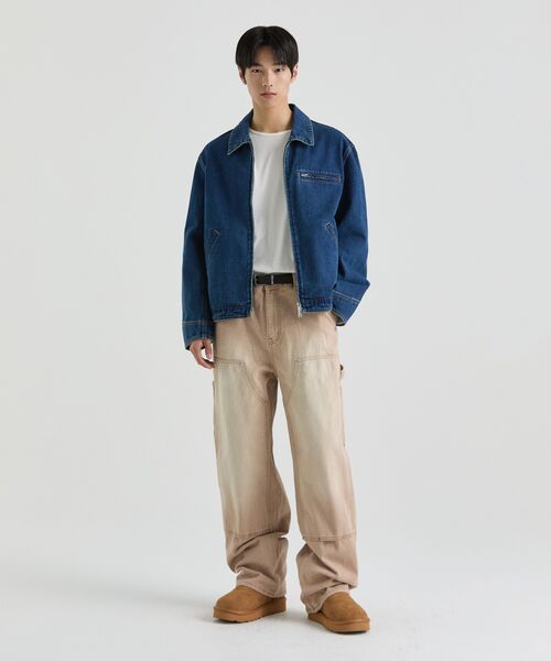 MUSINSA STANDARD（ムシンサスタンダード）の「ピグメントデニムワイドダブルニーカーペンターパンツ[ベージュ]（デニムパンツ・メンズ・その他・40/31/33/26/27/28/29/38/42/36/34/32/30）」の11枚目の写真