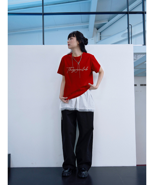 THE GREEN LAB（ザグリーンラボ）の「ザ・グリーンラボ ホイルレタリング 半袖Tシャツ [レッド]（Tシャツ/カットソー・レディース・その他・FREE）」の2枚目の写真