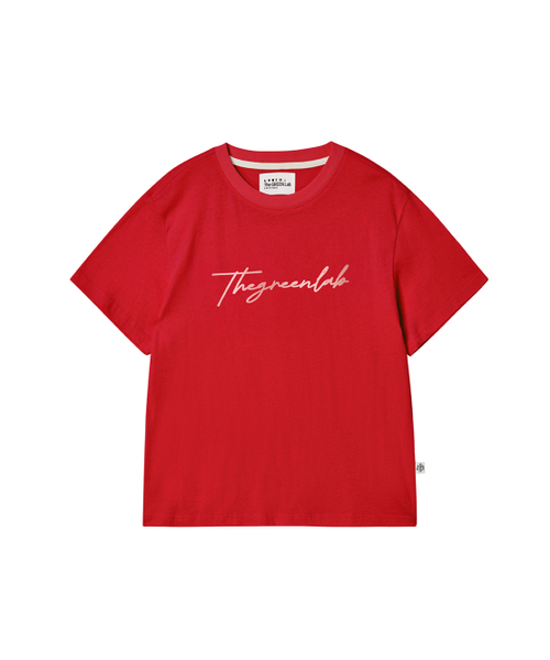 THE GREEN LAB（ザグリーンラボ）の「ザ・グリーンラボ ホイルレタリング 半袖Tシャツ [レッド]（Tシャツ/カットソー・レディース・その他・FREE）」の5枚目の写真