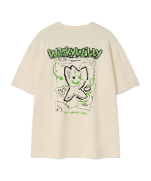 キキアイランドグラフィック半袖Tシャツクリーム