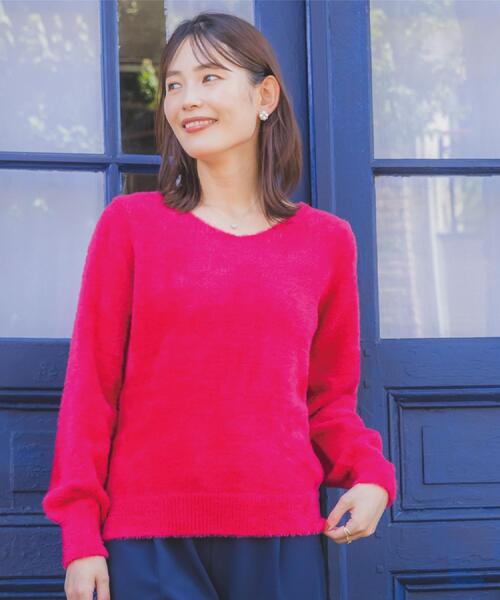 手洗い可】フェザーヤーンVネックニット（ニット/セーター）｜ITS'DEMO