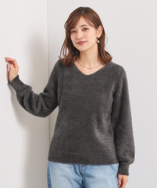 手洗い可】フェザーヤーンVネックニット（ニット/セーター）｜ITS'DEMO