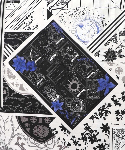 ScoLar(スカラー)の「553242:パッチワーク風柄 異素材切替ワンピース(ワンピース・レディース・杢グレー/ブラック/ベージュ・M)」の11枚目の写真