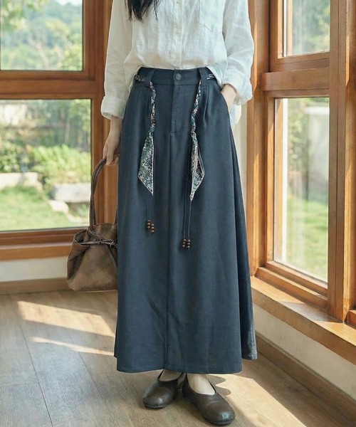 cammie（キャミー）の「スカーフｓｅｔフレアスカート（スカート・レディース・ブラック/ネイビー・M/L）」の13枚目の写真