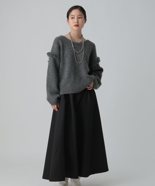 LEPSIM（レプシィム）の「フリンジニット＊フレアスカート《2点セット》　617618（ニット/セーター・レディース・チャコールグレー/ライトピンク・FREE）」の7枚目の写真