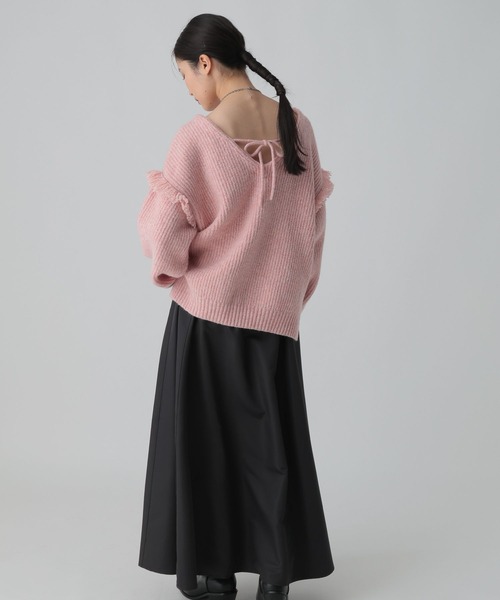 LEPSIM（レプシィム）の「フリンジニット＊フレアスカート《2点セット》　617618（ニット/セーター・レディース・チャコールグレー/ライトピンク・FREE）」の13枚目の写真