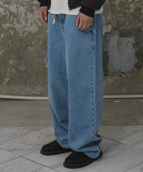 セール】刺繍ディテールデニムパンツ インディゴ（デニムパンツ