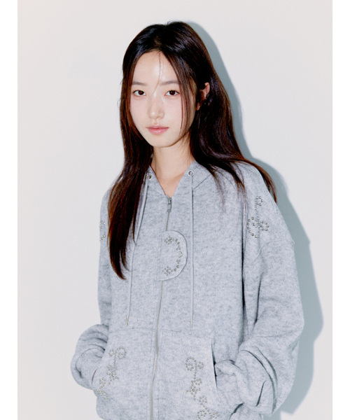 OAFISH(オアフィッシュ)の「STUDDED TWO-WAY HOODIE ZIP UP, MELANGE(パーカー・レディース・その他・FREE)」の5枚目の写真