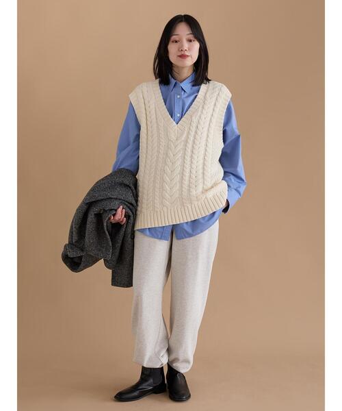 sm2rhythm(サマンサモスモスリズム)の「ケーブルニットベスト(ベスト・レディース・ネイビー/オフホワイト/チャコールグレー・F)」の5枚目の写真