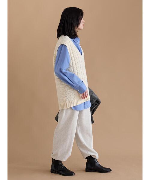 sm2rhythm(サマンサモスモスリズム)の「ケーブルニットベスト(ベスト・レディース・ネイビー/オフホワイト/チャコールグレー・F)」の6枚目の写真