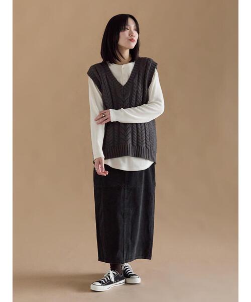 sm2rhythm(サマンサモスモスリズム)の「ケーブルニットベスト(ベスト・レディース・ネイビー/オフホワイト/チャコールグレー・F)」の19枚目の写真