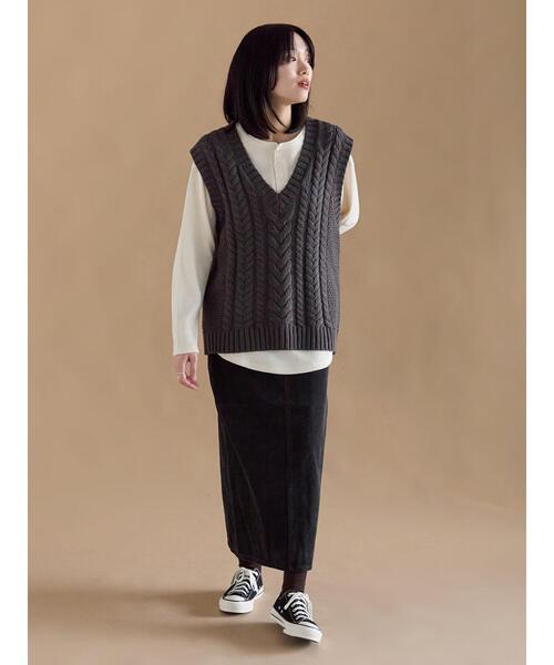sm2rhythm(サマンサモスモスリズム)の「ケーブルニットベスト(ベスト・レディース・ネイビー/オフホワイト/チャコールグレー・F)」の20枚目の写真