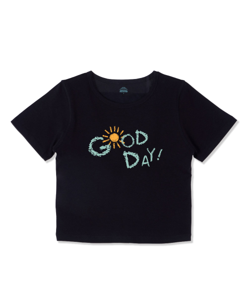 ASTRAL PROJECTION（アストラルプロジェクション）の「グッドデイ スーピマ スパン クロップTシャツ_ブラック（Tシャツ/カットソー・レディース・その他・LARGE/MEDIUM/SMALL）」の2枚目の写真