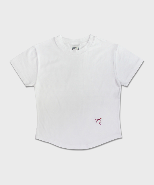 5OML（オーオーエムエル）の「リボンクロップ半袖Tシャツ (4カラー)（Tシャツ/カットソー・レディース・ブラック/オートミール/ホワイト/ライトグレー・LARGE/MEDIUM）」の10枚目の写真