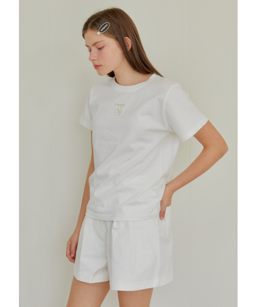 ANOETIC（アノエティック）の「ANC EMBROIDERY LOGO TEE_WHITE（Tシャツ/カットソー・レディース・ホワイト・FREE）」の4枚目の写真
