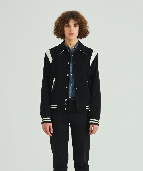 ROLLINGSTUDIOS(ローリングスタジオ)の「CORDUROY VARSITY JACKET BLACK(スタジャン・レディース・その他・X-SMALL/XX-LARGE/X-LARGE/SMALL/LARGE/MEDIUM)」の22枚目の写真