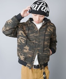 SPINNS（スピンズ）の「【短丈】中綿カモフラージュ柄アクティブジャケット/ダブルジップ/リアルツリー/ユニセックス（ブルゾン）」