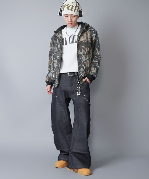 SPINNS(スピンズ)の「【短丈】中綿カモフラージュ柄アクティブジャケット/ダブルジップ/リアルツリー/ユニセックス(ブルゾン・メンズ・ウッドランド/リアルツリーカモ/グレー系カモフラージュ・ONESIZE)」の6枚目の写真