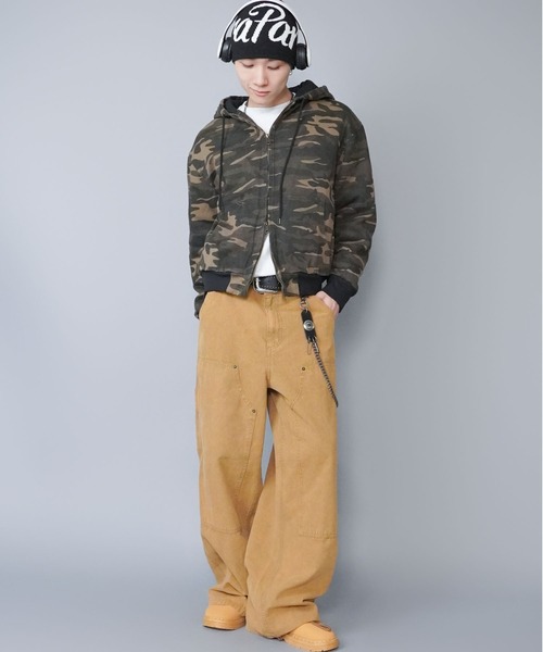 SPINNS(スピンズ)の「【短丈】中綿カモフラージュ柄アクティブジャケット/ダブルジップ/リアルツリー/ユニセックス(ブルゾン・メンズ・ウッドランド/リアルツリーカモ/グレー系カモフラージュ・ONESIZE)」の10枚目の写真