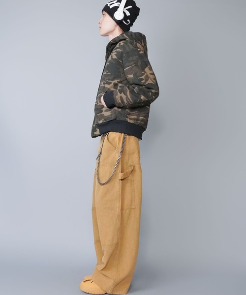短丈】中綿カモフラージュ柄アクティブジャケット/ダブルジップ/リアル