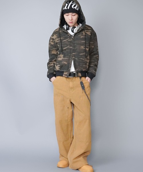 SPINNS(スピンズ)の「【短丈】中綿カモフラージュ柄アクティブジャケット/ダブルジップ/リアルツリー/ユニセックス(ブルゾン・メンズ・ウッドランド/リアルツリーカモ/グレー系カモフラージュ・ONESIZE)」の11枚目の写真