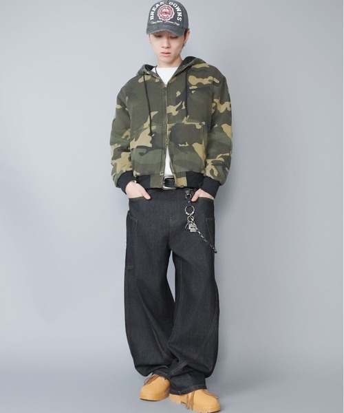 SPINNS(スピンズ)の「【短丈】中綿カモフラージュ柄アクティブジャケット/ダブルジップ/リアルツリー/ユニセックス(ブルゾン・メンズ・ウッドランド/リアルツリーカモ/グレー系カモフラージュ・ONESIZE)」の16枚目の写真