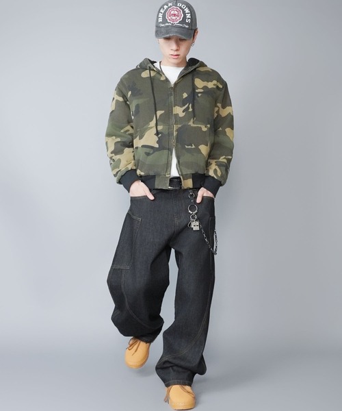 SPINNS(スピンズ)の「【短丈】中綿カモフラージュ柄アクティブジャケット/ダブルジップ/リアルツリー/ユニセックス(ブルゾン・メンズ・ウッドランド/リアルツリーカモ/グレー系カモフラージュ・ONESIZE)」の17枚目の写真