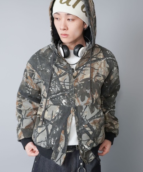 SPINNS(スピンズ)の「【短丈】中綿カモフラージュ柄アクティブジャケット/ダブルジップ/リアルツリー/ユニセックス(ブルゾン・メンズ・ウッドランド/リアルツリーカモ/グレー系カモフラージュ・ONESIZE)」の22枚目の写真