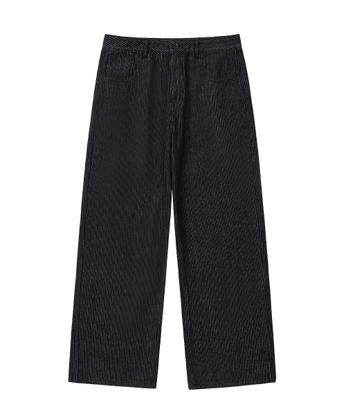 EXCONTAINER(エックスコンテナ)の「ピンストライプワイドデニムパンツ(ブラック)(デニムパンツ・メンズ・その他・MEDIUM/LARGE/X-LARGE/SMALL)」の13枚目の写真