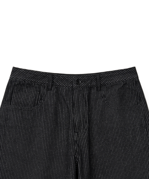 EXCONTAINER(エックスコンテナ)の「ピンストライプワイドデニムパンツ(ブラック)(デニムパンツ・メンズ・その他・MEDIUM/LARGE/X-LARGE/SMALL)」の14枚目の写真