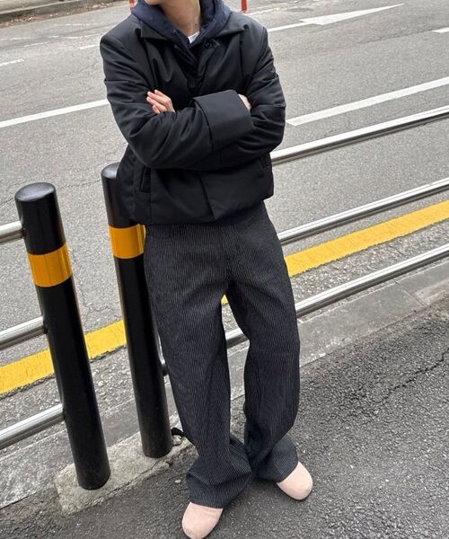 EXCONTAINER(エックスコンテナ)の「ピンストライプワイドデニムパンツ(ブラック)(デニムパンツ・メンズ・その他・MEDIUM/LARGE/X-LARGE/SMALL)」の8枚目の写真