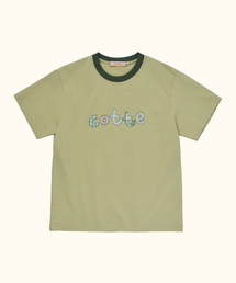 COTTE（コッテ）の「コテ チェックアップリケTシャツ(ライトグリーン)（Tシャツ/カットソー）」