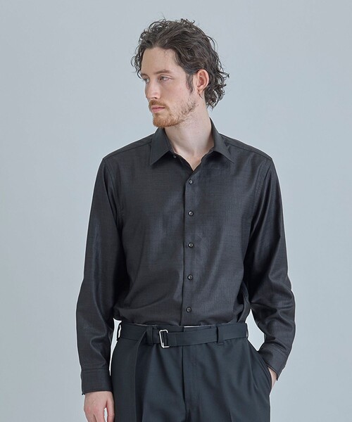 MEN'S BIGI(メンズビギ)の「トリアセリネン調ストレッチ カジュアルシャツ<接触冷感/UVカット/ストレッチ/防シワ/EASY CARE>(シャツ/ブラウス・メンズ・サックスブルー/ブラック/ボルドー/ベージュ・01/02/03/04)」の16枚目の写真