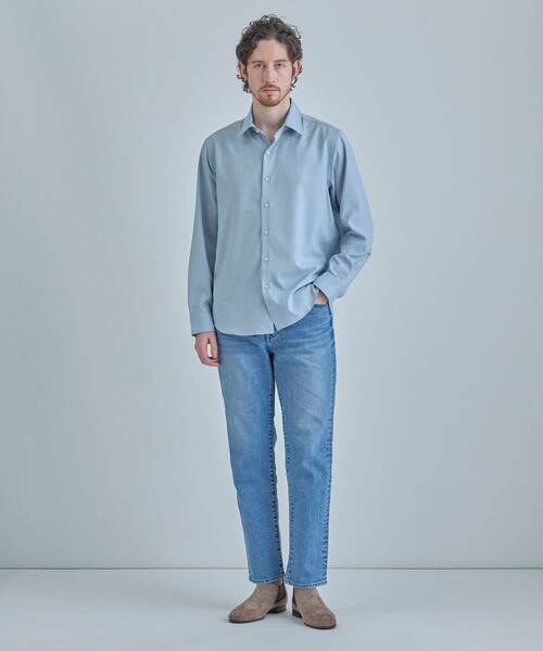 MEN'S BIGI(メンズビギ)の「トリアセリネン調ストレッチ カジュアルシャツ<接触冷感/UVカット/ストレッチ/防シワ/EASY CARE>(シャツ/ブラウス・メンズ・サックスブルー/ブラック/ボルドー/ベージュ・01/02/03/04)」の13枚目の写真