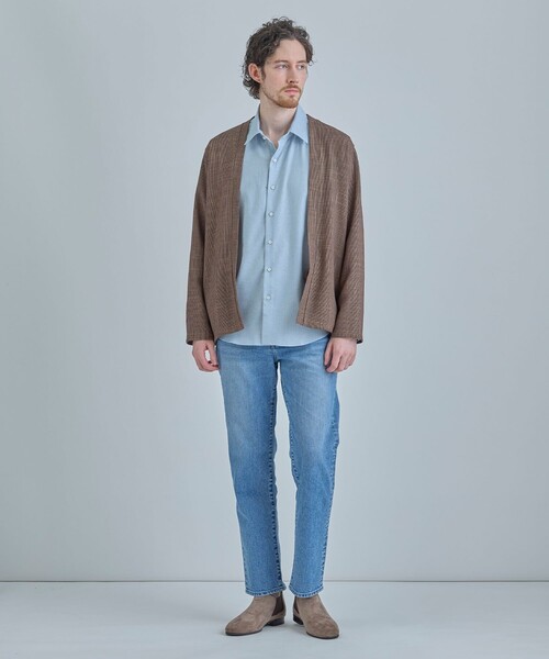 MEN'S BIGI(メンズビギ)の「トリアセリネン調ストレッチ カジュアルシャツ<接触冷感/UVカット/ストレッチ/防シワ/EASY CARE>(シャツ/ブラウス・メンズ・サックスブルー/ブラック/ボルドー/ベージュ・01/02/03/04)」の11枚目の写真