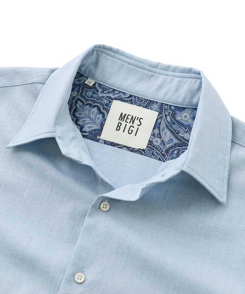 MEN'S BIGI(メンズビギ)の「トリアセリネン調ストレッチ カジュアルシャツ<接触冷感/UVカット/ストレッチ/防シワ/EASY CARE>(シャツ/ブラウス・メンズ・サックスブルー/ブラック/ボルドー/ベージュ・01/02/03/04)」の21枚目の写真