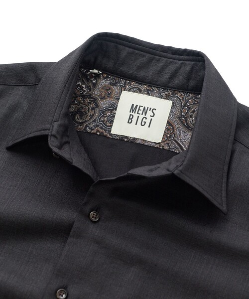 MEN'S BIGI(メンズビギ)の「トリアセリネン調ストレッチ カジュアルシャツ<接触冷感/UVカット/ストレッチ/防シワ/EASY CARE>(シャツ/ブラウス・メンズ・サックスブルー/ブラック/ボルドー/ベージュ・01/02/03/04)」の22枚目の写真