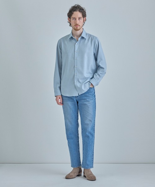 MEN'S BIGI（メンズビギ）の「トリアセリネン調ストレッチ カジュアルシャツ＜接触冷感/UVカット/ストレッチ/防シワ/EASY CARE＞（シャツ/ブラウス・メンズ・サックスブルー/ブラック/ボルドー/ベージュ・01/02/03/04）」の15枚目の写真