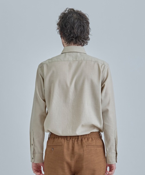 MEN'S BIGI（メンズビギ）の「トリアセリネン調ストレッチ カジュアルシャツ＜接触冷感/UVカット/ストレッチ/防シワ/EASY CARE＞（シャツ/ブラウス・メンズ・サックスブルー/ブラック/ボルドー/ベージュ・01/02/03/04）」の13枚目の写真