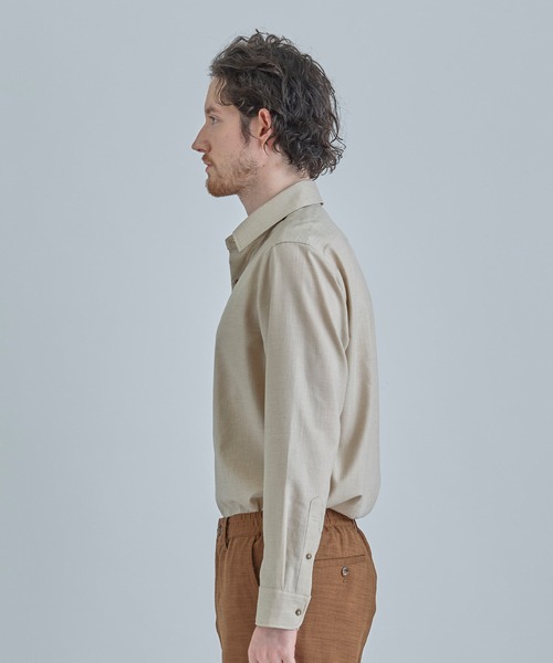 MEN'S BIGI（メンズビギ）の「トリアセリネン調ストレッチ カジュアルシャツ＜接触冷感/UVカット/ストレッチ/防シワ/EASY CARE＞（シャツ/ブラウス・メンズ・サックスブルー/ブラック/ボルドー/ベージュ・01/02/03/04）」の12枚目の写真