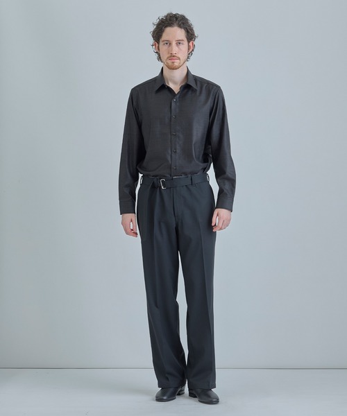 MEN'S BIGI（メンズビギ）の「トリアセリネン調ストレッチ カジュアルシャツ＜接触冷感/UVカット/ストレッチ/防シワ/EASY CARE＞（シャツ/ブラウス・メンズ・サックスブルー/ブラック/ボルドー/ベージュ・01/02/03/04）」の16枚目の写真