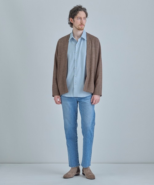 MEN'S BIGI（メンズビギ）の「トリアセリネン調ストレッチ カジュアルシャツ＜接触冷感/UVカット/ストレッチ/防シワ/EASY CARE＞（シャツ/ブラウス・メンズ・サックスブルー/ブラック/ボルドー/ベージュ・01/02/03/04）」の18枚目の写真