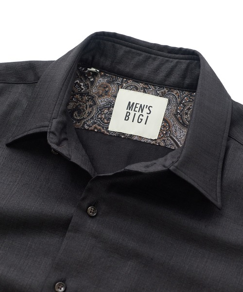 MEN'S BIGI（メンズビギ）の「トリアセリネン調ストレッチ カジュアルシャツ＜接触冷感/UVカット/ストレッチ/防シワ/EASY CARE＞（シャツ/ブラウス・メンズ・サックスブルー/ブラック/ボルドー/ベージュ・01/02/03/04）」の11枚目の写真