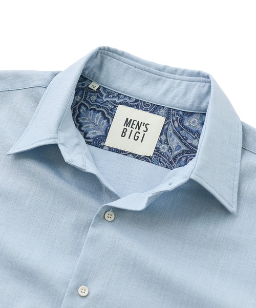 MEN'S BIGI（メンズビギ）の「トリアセリネン調ストレッチ カジュアルシャツ＜接触冷感/UVカット/ストレッチ/防シワ/EASY CARE＞（シャツ/ブラウス・メンズ・サックスブルー/ブラック/ボルドー/ベージュ・01/02/03/04）」の9枚目の写真
