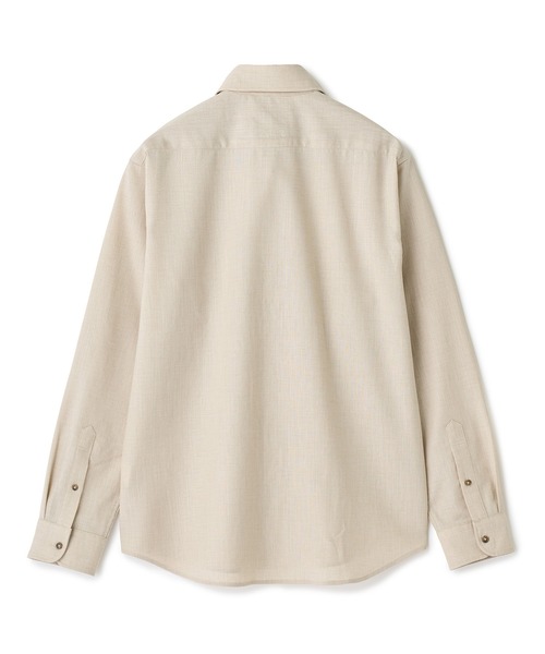 MEN'S BIGI（メンズビギ）の「トリアセリネン調ストレッチ カジュアルシャツ＜接触冷感/UVカット/ストレッチ/防シワ/EASY CARE＞（シャツ/ブラウス・メンズ・サックスブルー/ブラック/ボルドー/ベージュ・01/02/03/04）」の8枚目の写真