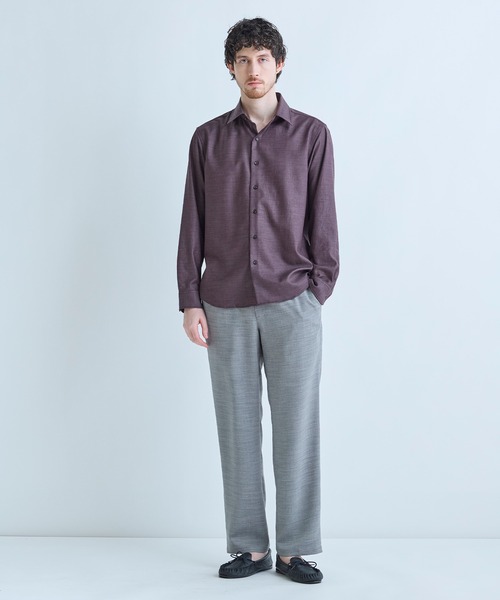 MEN'S BIGI（メンズビギ）の「トリアセリネン調ストレッチ カジュアルシャツ＜接触冷感/UVカット/ストレッチ/防シワ/EASY CARE＞（シャツ/ブラウス・メンズ・サックスブルー/ブラック/ボルドー/ベージュ・01/02/03/04）」の7枚目の写真