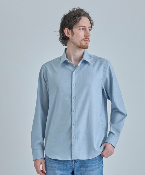 MEN'S BIGI（メンズビギ）の「トリアセリネン調ストレッチ カジュアルシャツ＜接触冷感/UVカット/ストレッチ/防シワ/EASY CARE＞（シャツ/ブラウス・メンズ・サックスブルー/ブラック/ボルドー/ベージュ・01/02/03/04）」の5枚目の写真