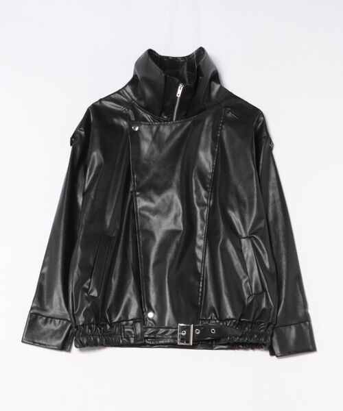 セール】フェイクレザー ビッグシルエット ライダースジャケット