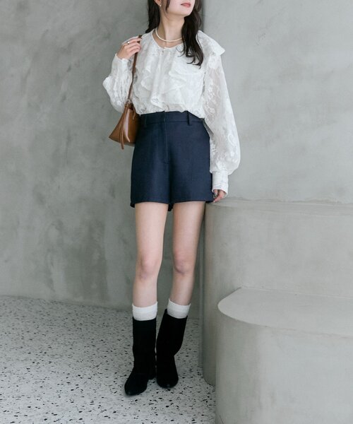 mystic（ミスティック）の「ＴＲショートパンツ（その他パンツ・レディース・ベージュ/ブラック/アイボリー/ネイビー・2/1）」の16枚目の写真