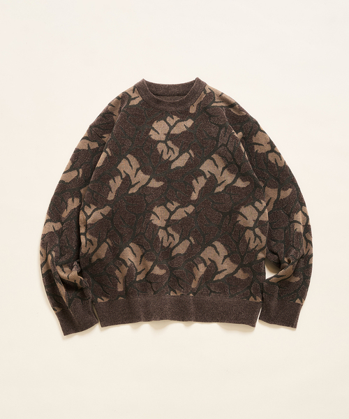 417 EDIFICE（フォーワンセブンエディフィス）の「Predator カモクルーニット（ニット/セーター・メンズ・ホワイト/ブラウン・MEDIUM/LARGE）」の2枚目の写真